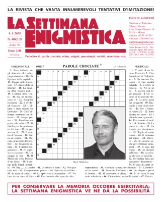 La Settimana Enigmistica N.4842 - 09 Gennaio 2025