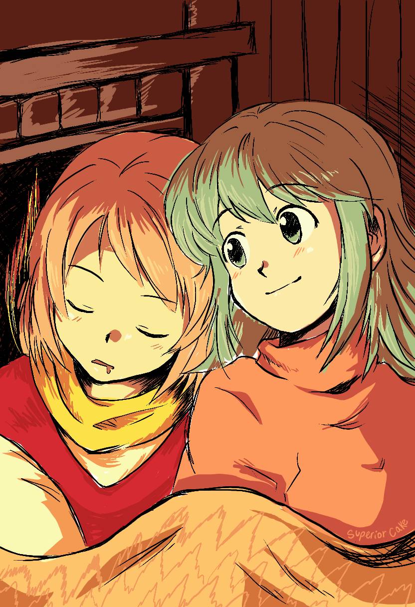 Pokkle and Ponzu by the fire