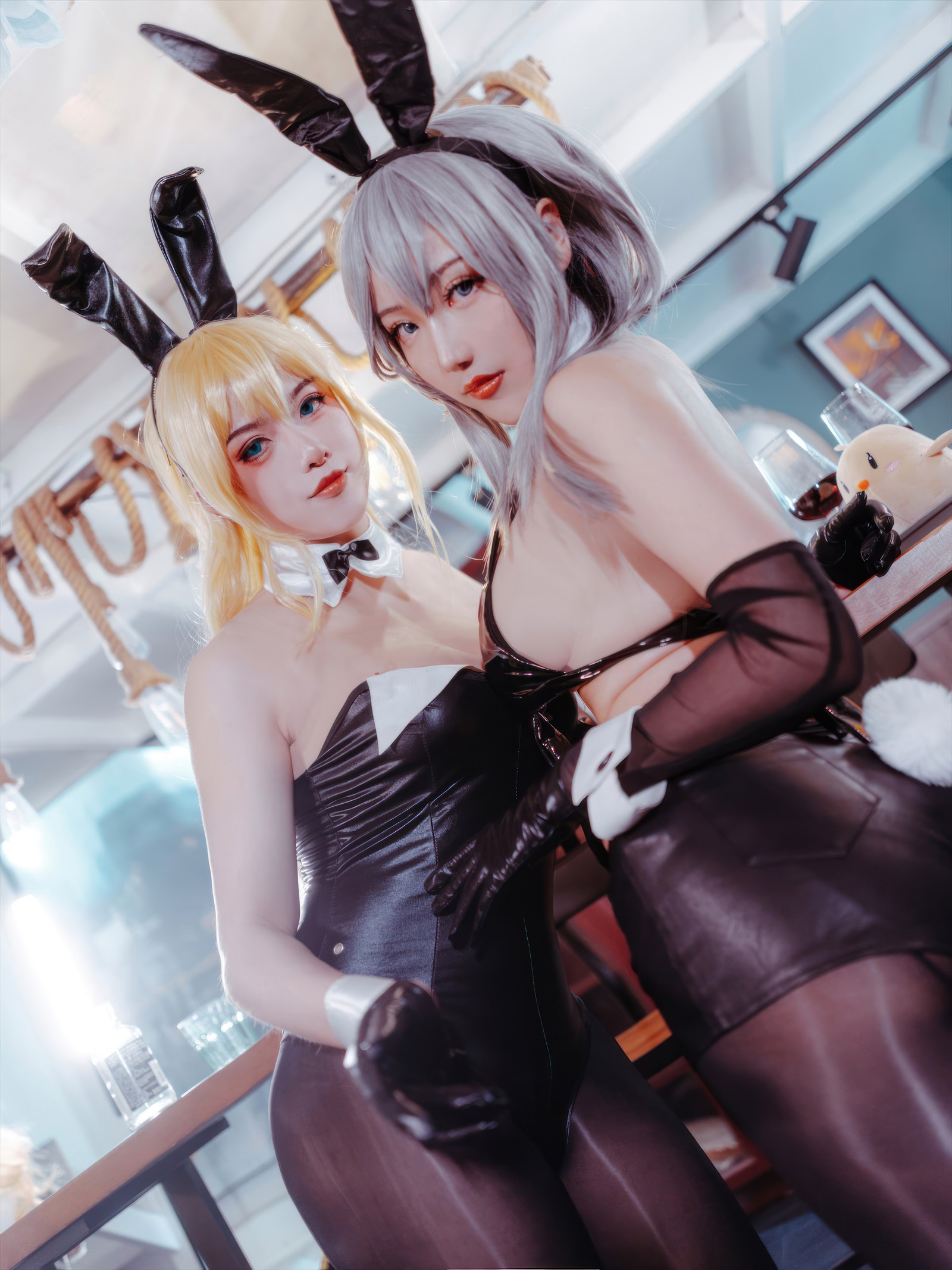 刺青Poi 北卡罗来纳 & 华盛顿 兔女郎 Cosplay｜碧蓝航线 双人写真（含隼隼子）【40P｜308MB】插图4