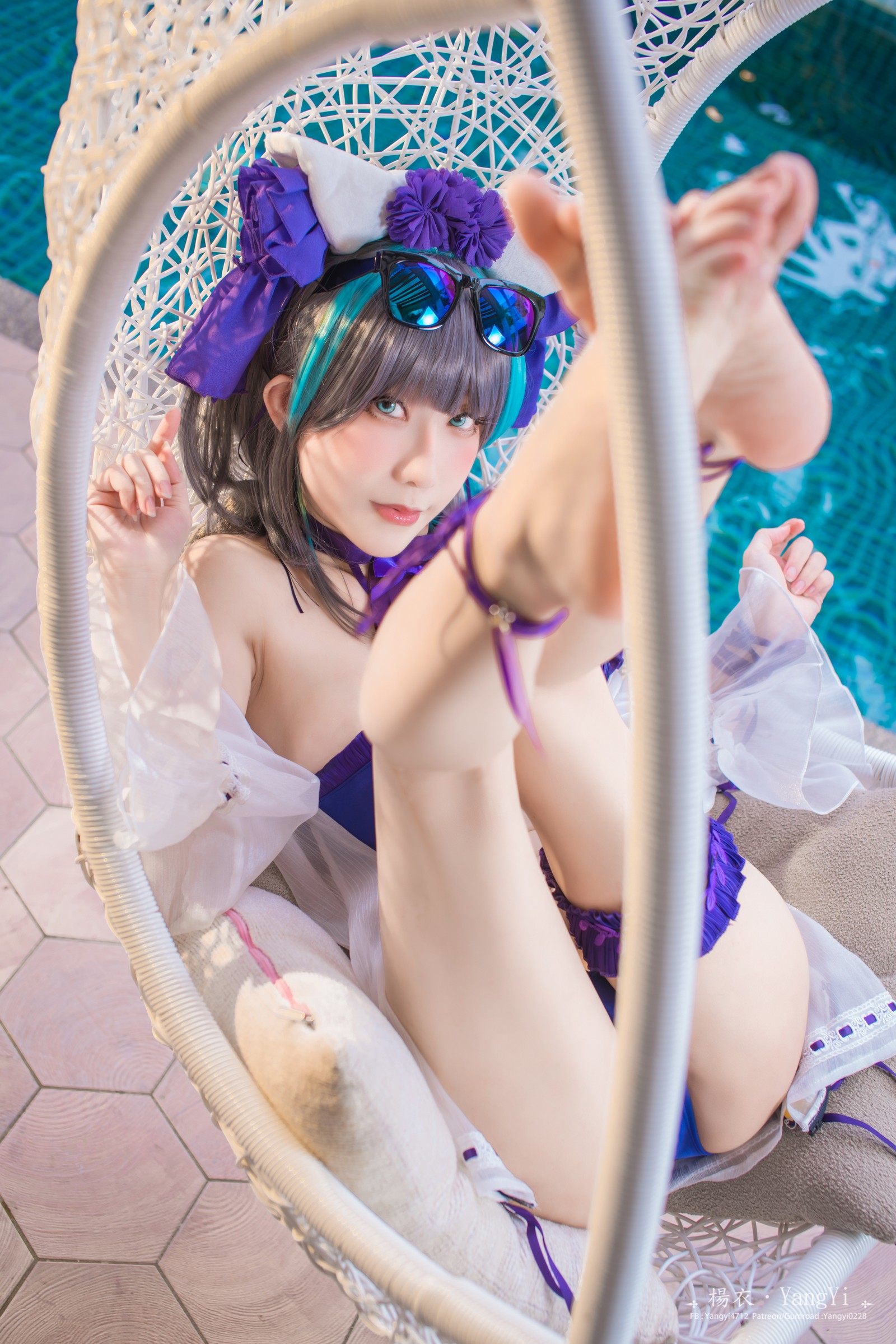 楊衣 Yangyi – 柴郡 Cheshire Cosplay 写真视频合集（55P+2V-261MB）碧蓝航线插图2