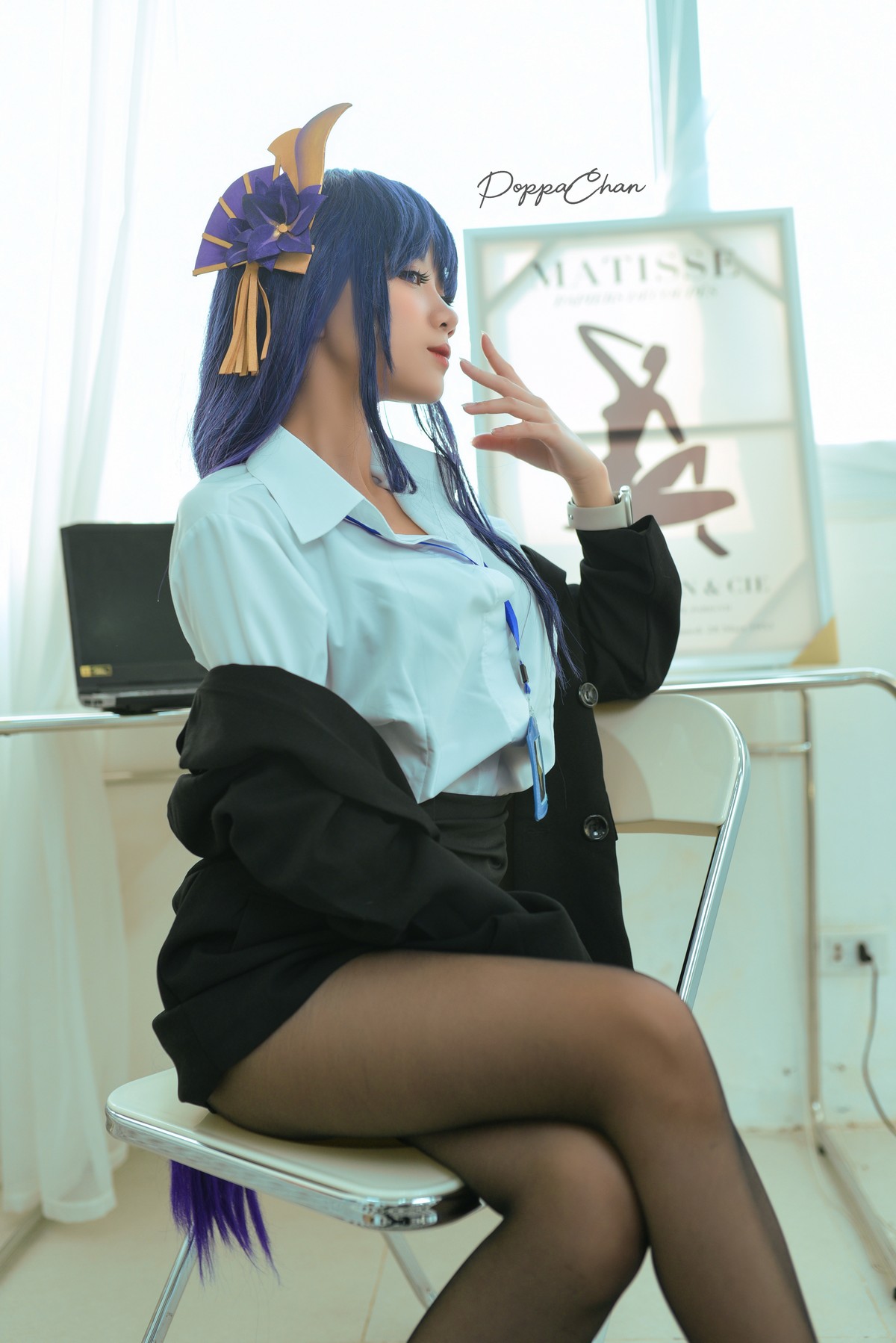 PoppaChan Raiden Shogun Officer Cosplay (Genshin Impact) – 25 Photos 3 Videos 166MB插图