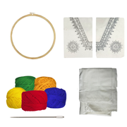 Penkraft Kantha Art on Yoke DIY Kit | Complete DIY Craft Kit for Beginners & Hobby Artists