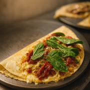 Ilustra??o do crepe Rúcula com Tomate Seco