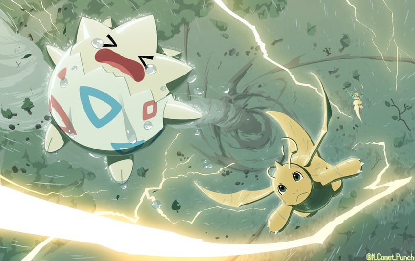 dragonite-and-togepi-pokemon-drawn-by-ko