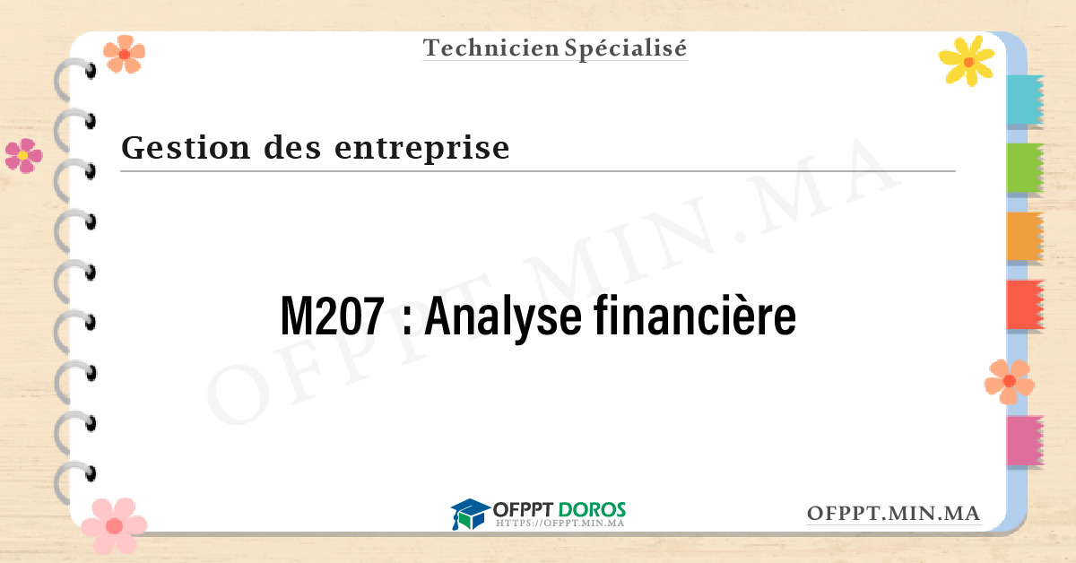 Sommaire détaillé du cours Analyse financière M207 OFPPT - Structure du module