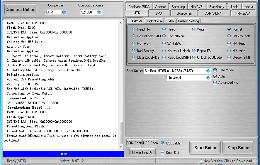Cherry Mobile Flare HD 4 Read info & Format 100% Done Via Miracl