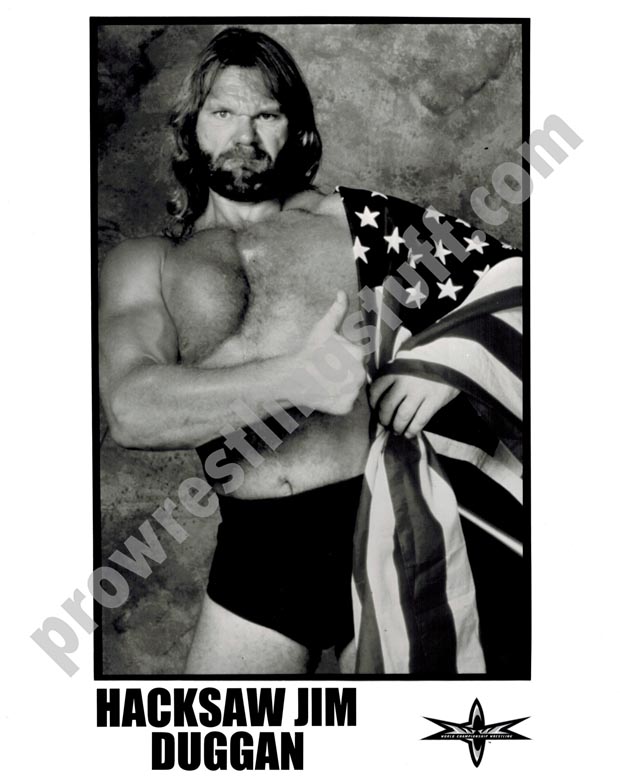 Hacksaw Jim Duggan glossy WCW 8x10 promo photo