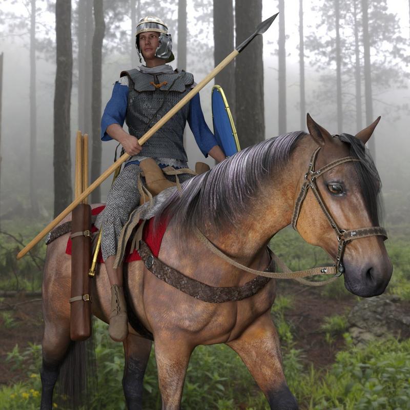 dForce Roman Cavalry for Genesis 8 Male and Daz Horse 2 dForce Roman Cavalry for Genesis 8 Male and Daz Horse 2