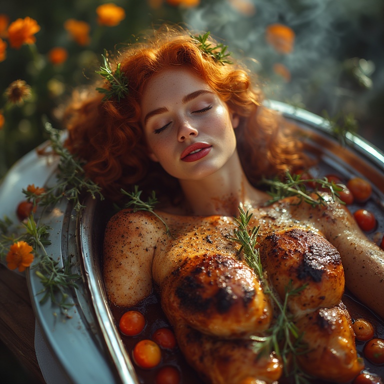 Garden wedding wom served Redhair 0 03