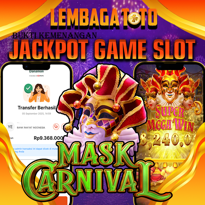 BUKTI JACKPOT 06 SEPTEMBER LEMBAGATOTO MASK CARNIVAL  Rp.9.368.000,- LUNAS