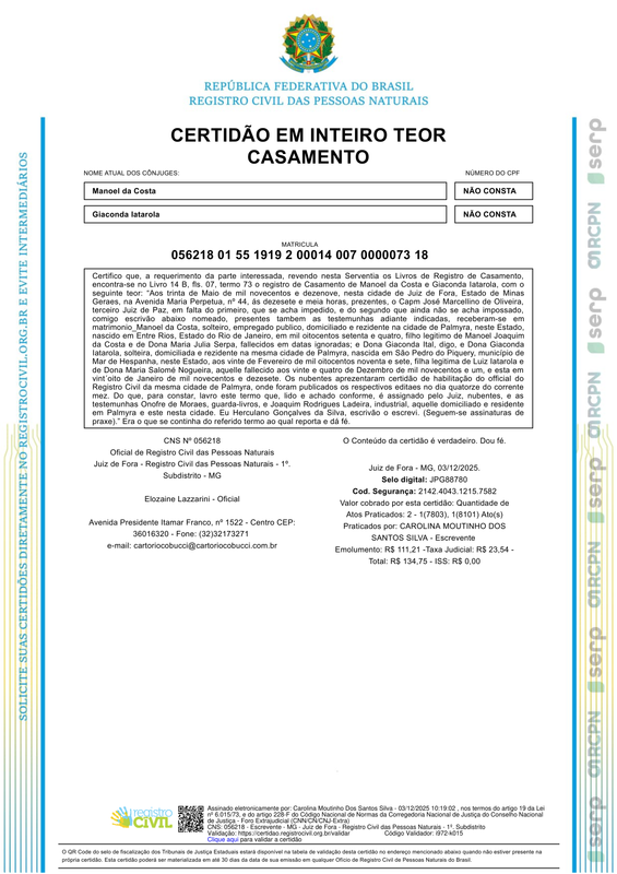 certidao casamento Geoconda