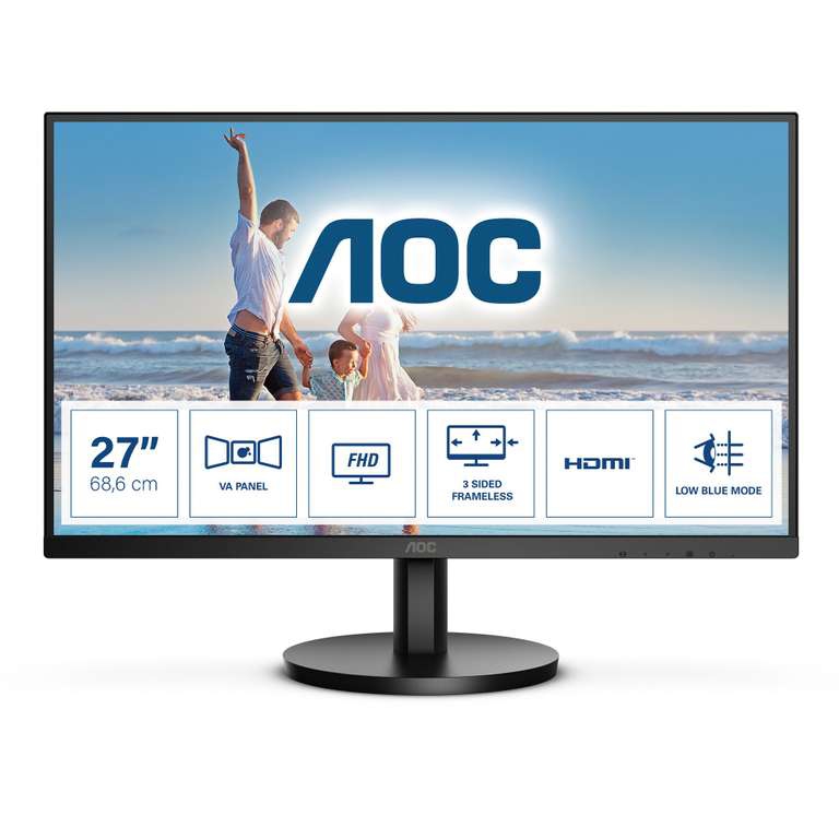 Cyberpuerta: Monitor AOC LED 27 27B3HM, Full HD, FreeSync, 75Hz, HDMI, Negro 