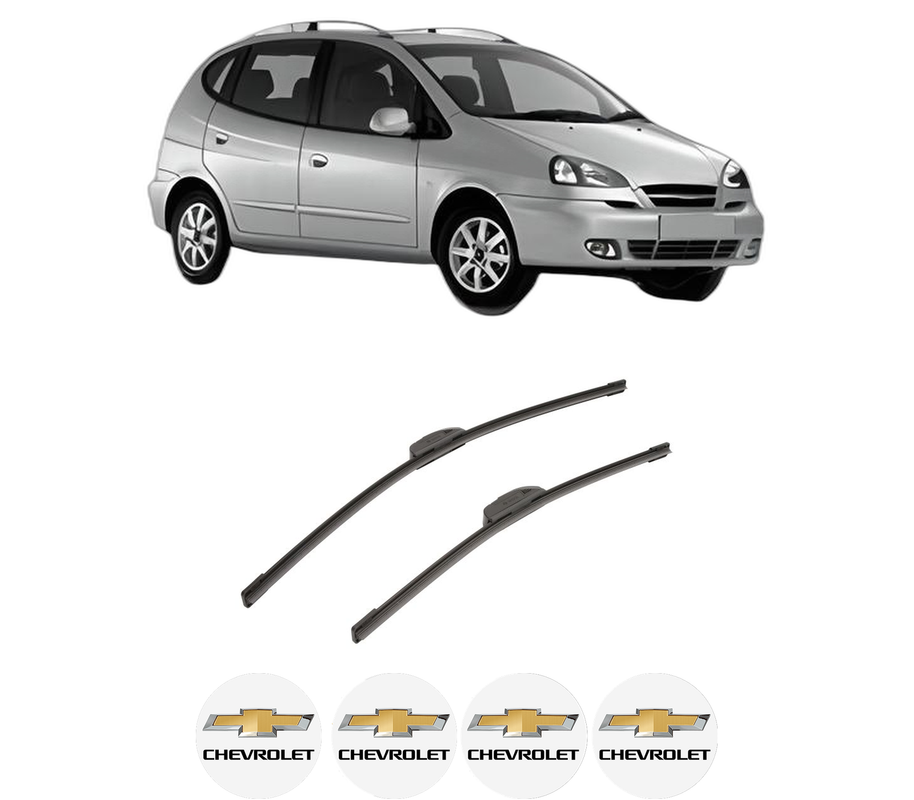 Set stergatoare auto CHEVROLET REZZO MPV (U100) din 2005-2009, pentru parbriz auto, 2 bucati, Bosch Aerotwin Retrofit, din cauciuc siliconat rezistent, 4 Stickere Auto CHEVROLET