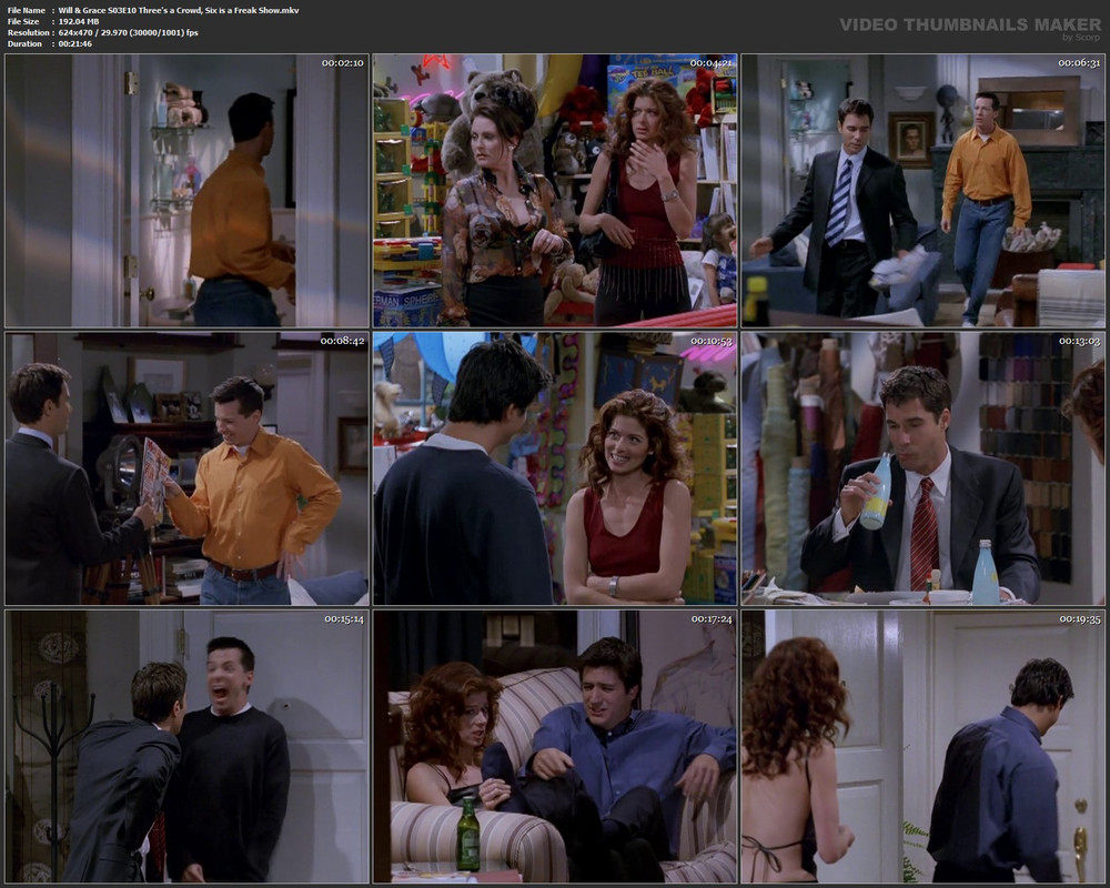Will & Grace S03E10 Three's a Crowd, Six is a Freak Show.mkv