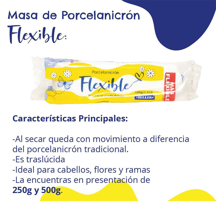 Masa Flexible Porcelanicrón blanco por 500 gramos para manualida