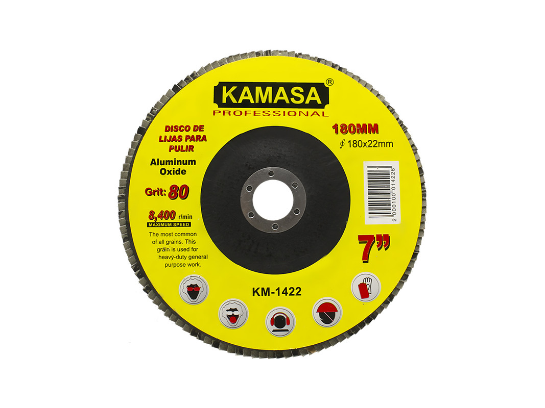 DISCO DE LIJAS P?PULIR P80 180MM×22.23MM KAMASA