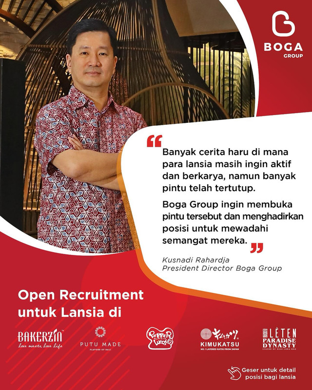 Lowongan kerja khusus lansia.