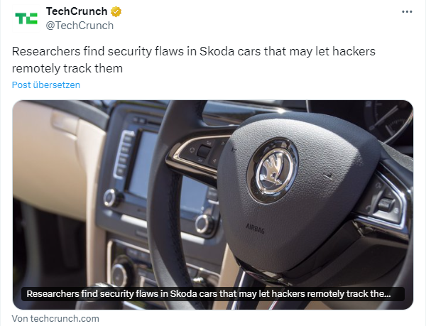 Vulnerabilities in Skoda cars