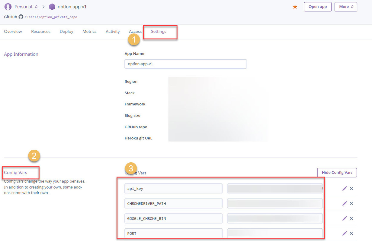Where to store heroku config variables postimages