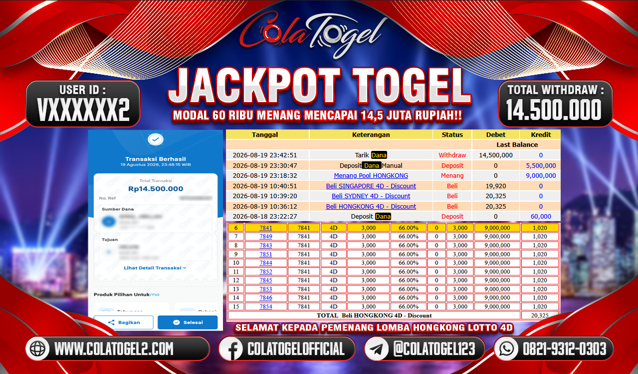 JACKPOT HONGKONG LOTTO!!