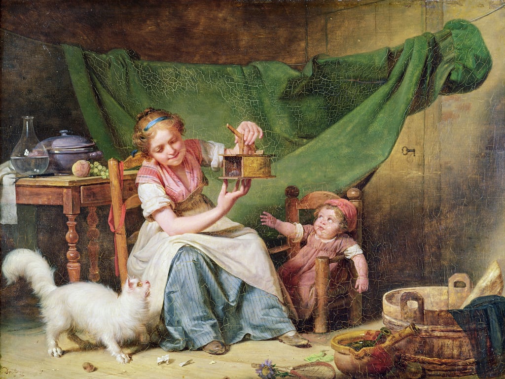Michel-Martin-Drolling-The-Woman-and-the-Mouse-c1798-Meister-Drucke-72610