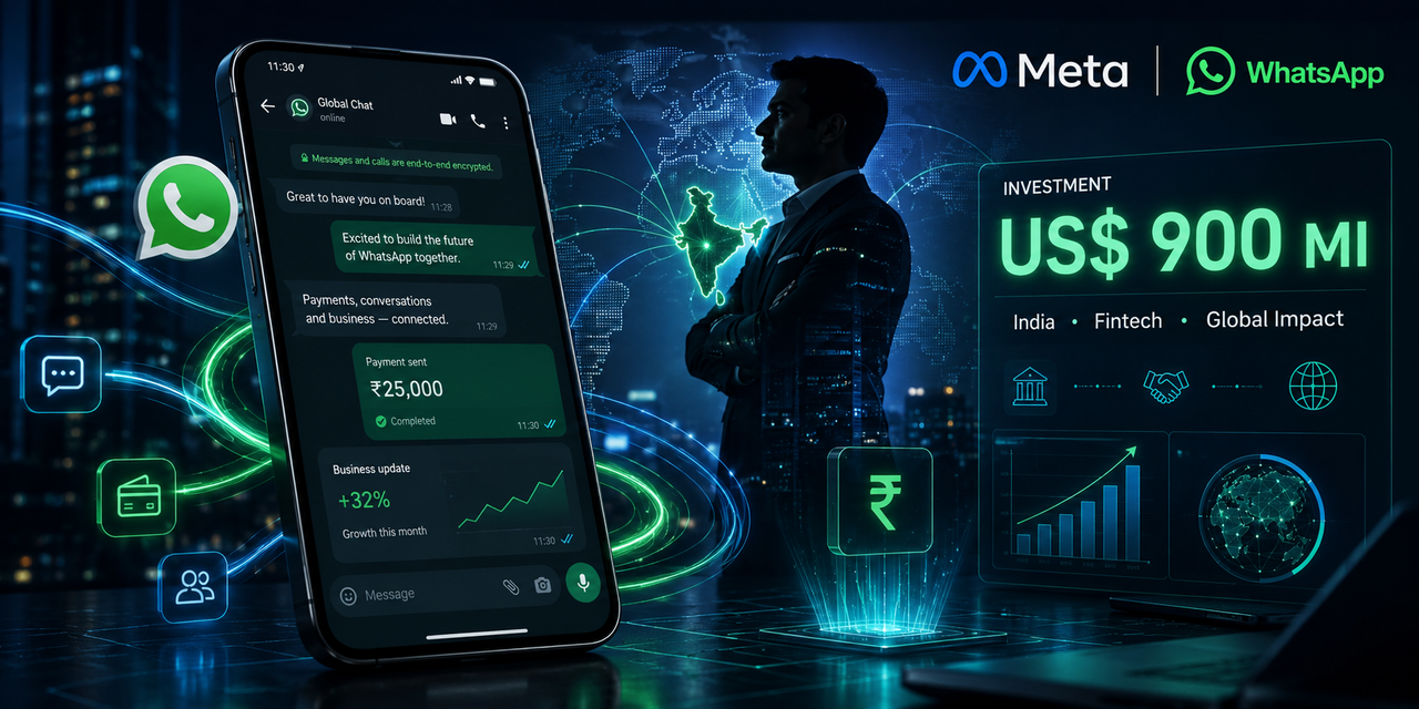 Meta aposta US$ 900 milhões na Índia e coloca o fundador da CRED no comando global do WhatsApp