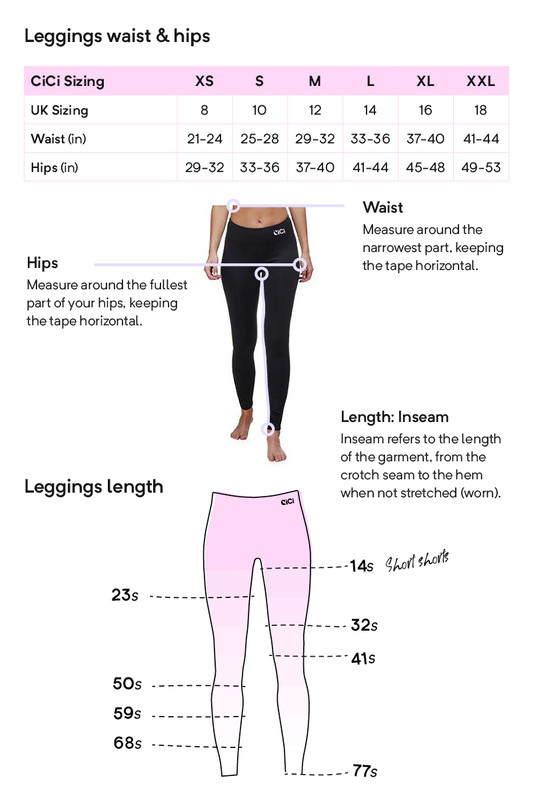 Womens leggings clearance size guide uk