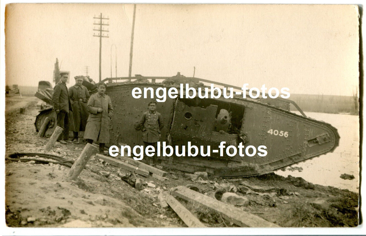 FOTO (14x9cm) - PANZER - englischer Tank -MARK- mit Nummer -4056- !!! TOP