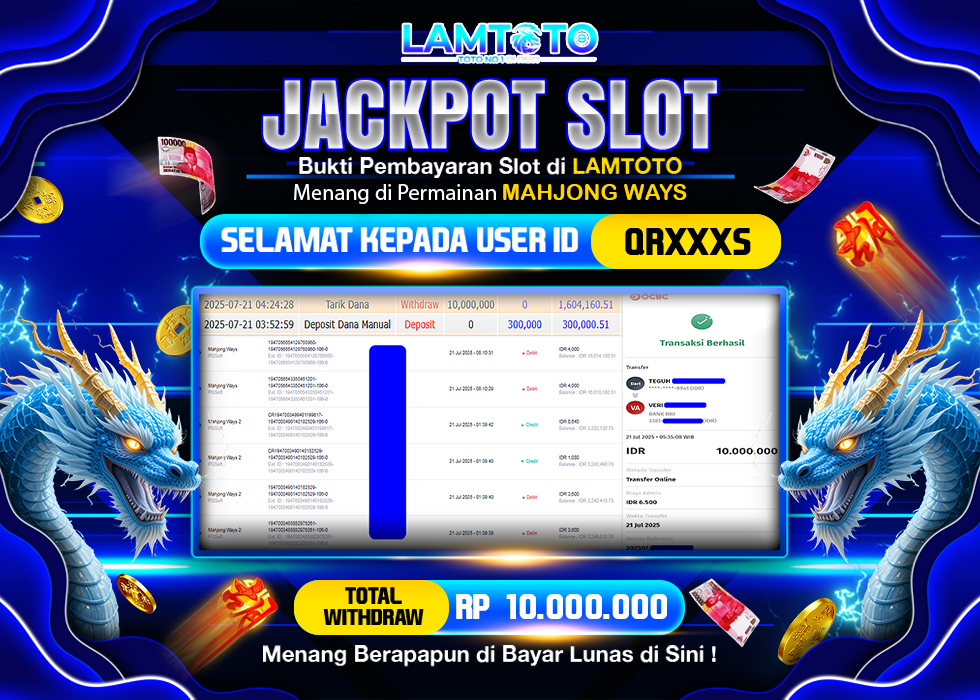 BUKTI JACKPOT LUNAS LAMTOTO