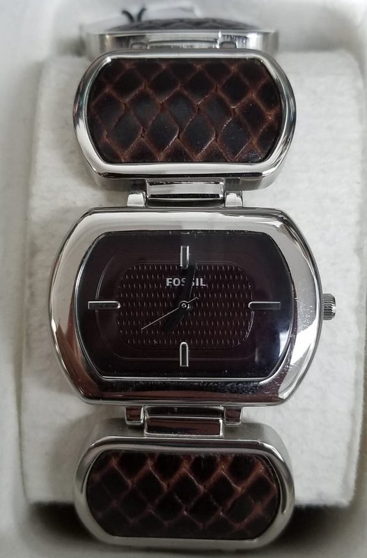 Fossil Woven Brown & Silver Bracelet Ladies Watch ES2296 | eBay display picture 1