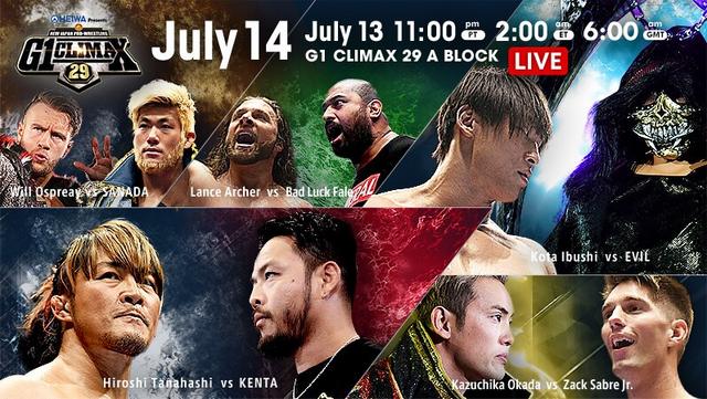 NJPW G1 Climax 29 14/07/2019 Day 3