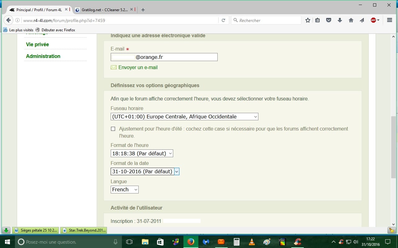Heure d'hiver 31 10 2016