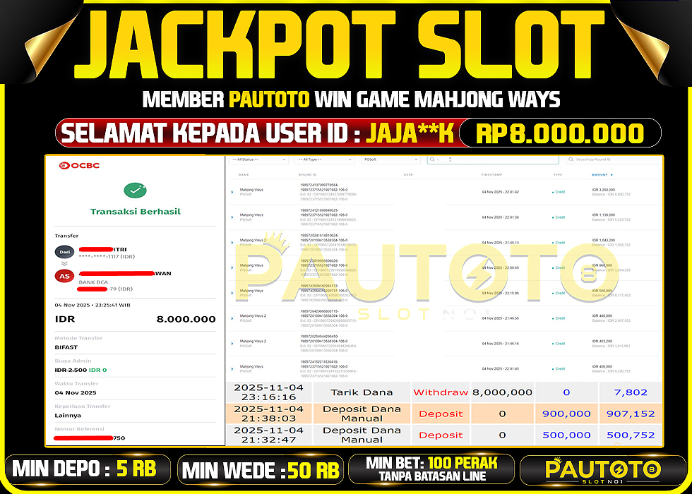 BUKTI JACKPOT LUNAS PAUTOTO