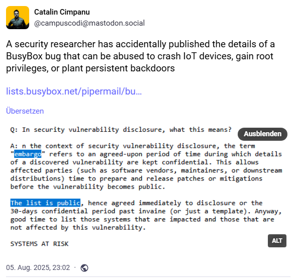 BusyBox-Schwachstelle