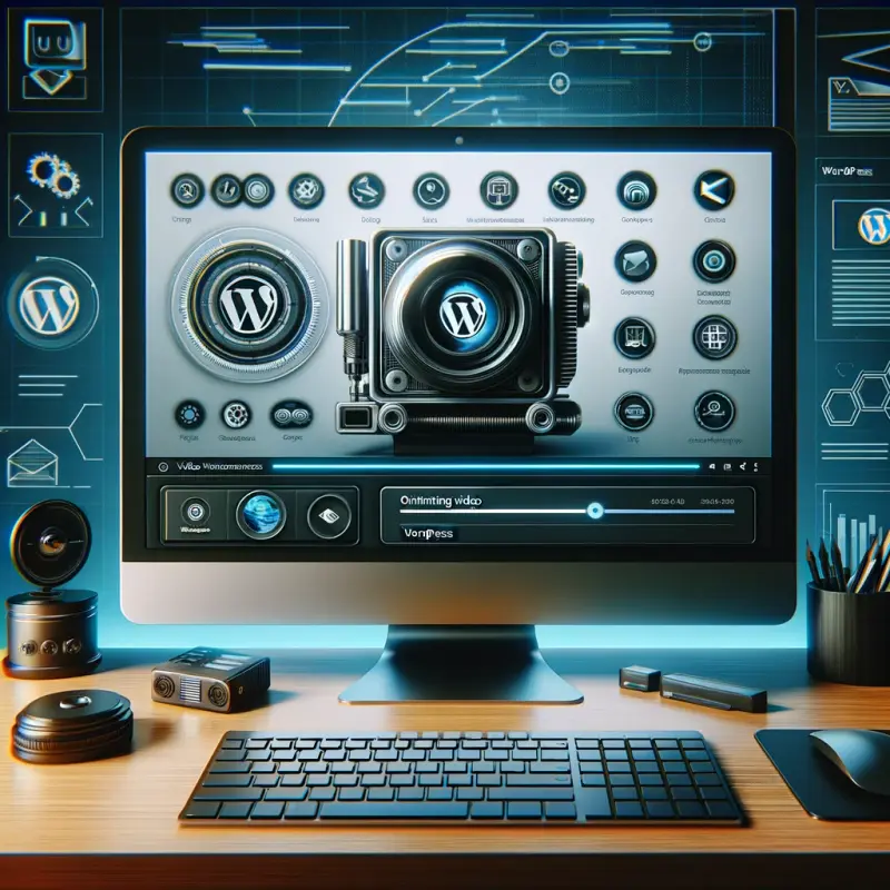 DALL-E-2024-06-10-19-45-50-A-high-tech-workspace-focused-on-optimizing-video-for-Word-Press-The-co
