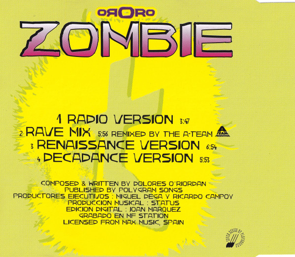 16/04/2023 - Ororo – Zombie (Dance Version)(CD, Maxi-Single)(Dance Street – DST 1297-8)  1995 R-622717-1605516850-5588