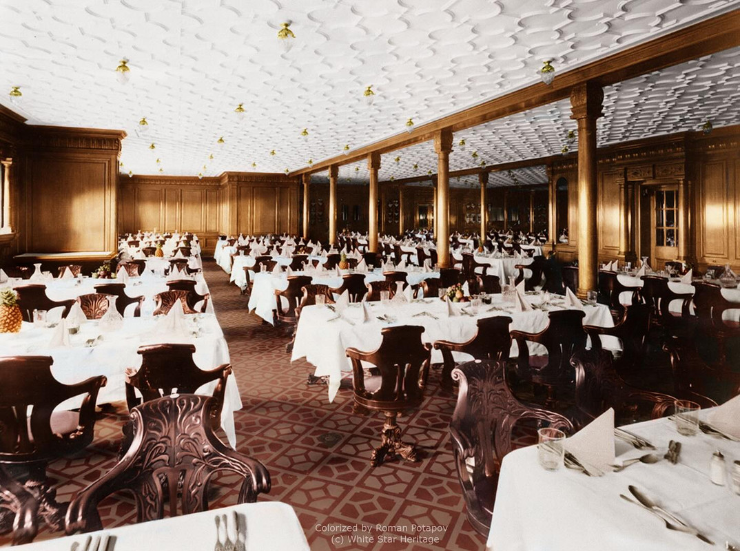 L epave du Titanic en 2012 - Page 2 La-salle-manger-de-deuxi-me-classe-de-l-Olympic-s-Titanic-situ-e-sur-le-pont-D-pouvait-accueil