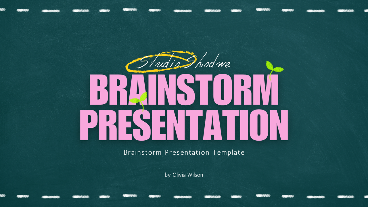 Green Pink Chalkboard Brainstorm Presentation