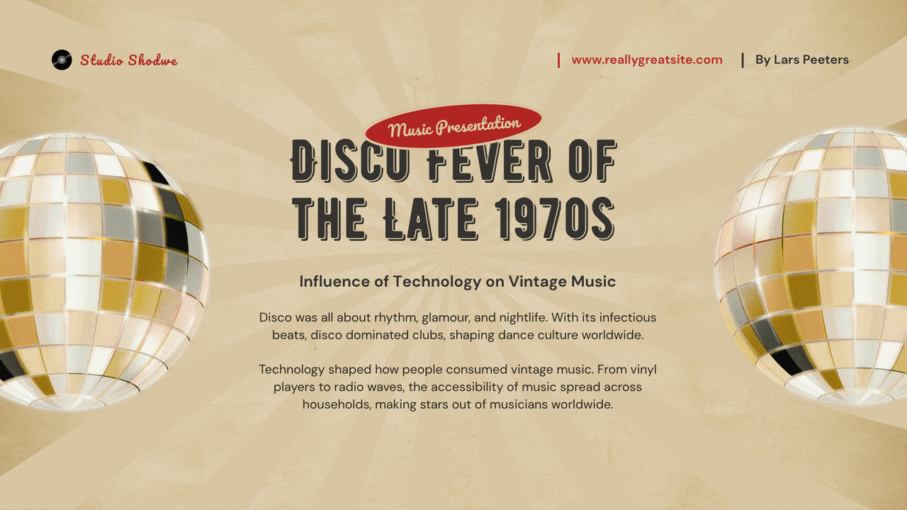 Cream Red Vintage Retro Music Presentation