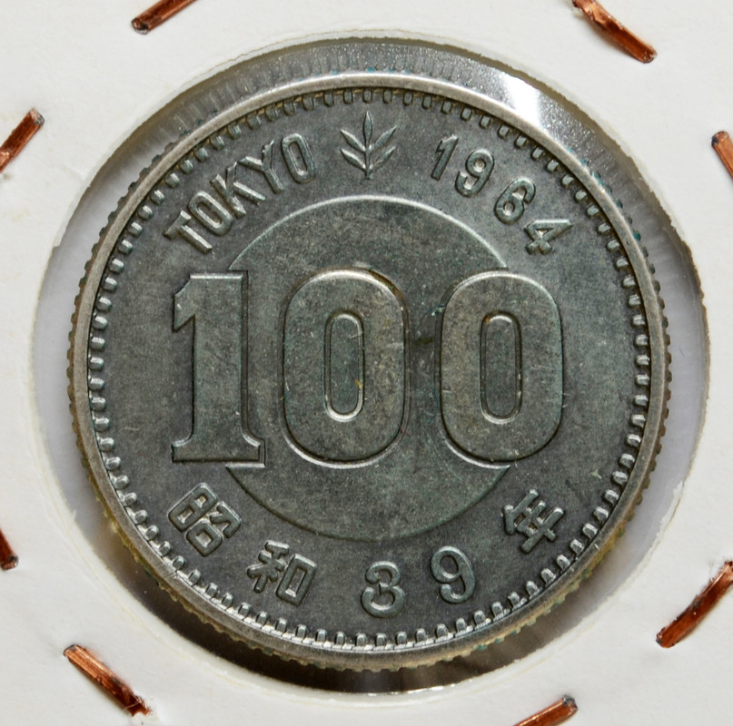 100 yenes 1964 Olimpiadas de Tokyo. Japón 100-yenes-1964-b