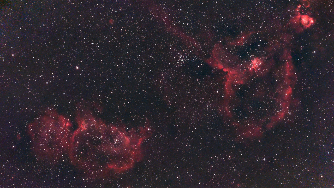 IC 1805 et 1848 Nébuleuses du Coeur et de l Âme le 19 juillet 2026 à 1h51 à Saumont la Poterie panor