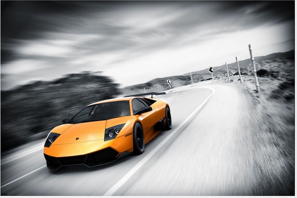Cars-Lamborghini-selective-coloring-wall