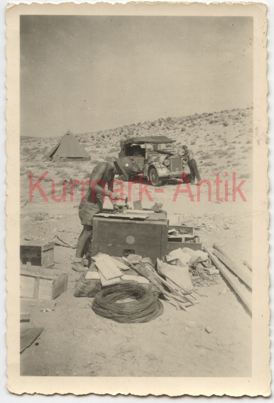 Foto Wehrmacht DAK Afrika mittlerer Einheits PKW Kübel Horch Tro