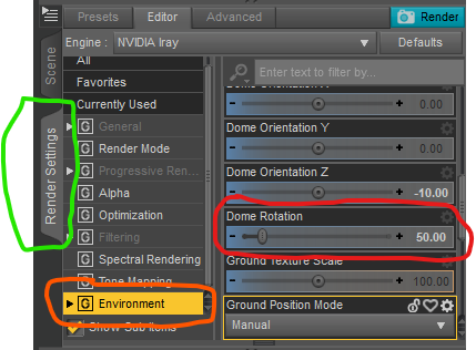 Render Setting Tab