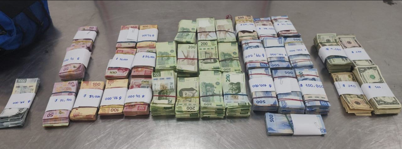 Aseguran aproximadamente un millón 400 mil pesos en Sonora