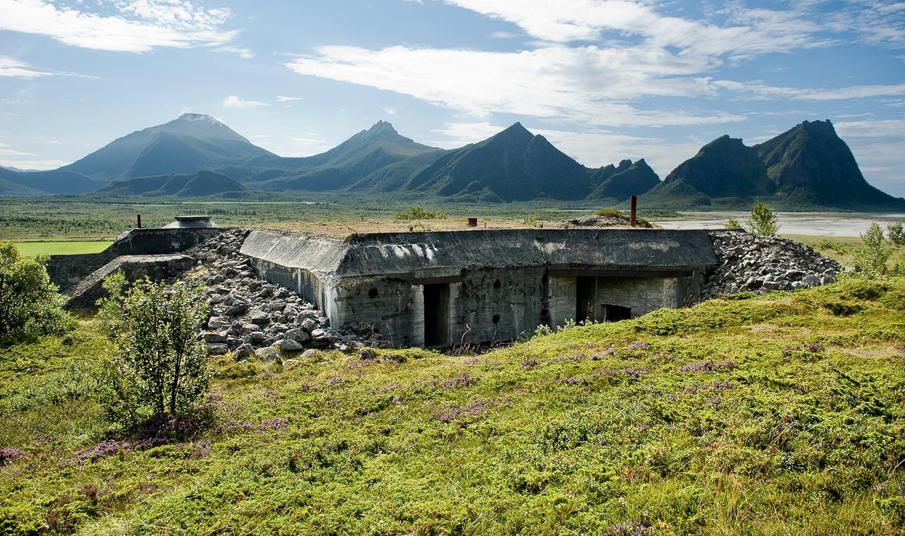 Batterie Dietl sur l’île d’Engeløya à Steigen.Norvege Batr