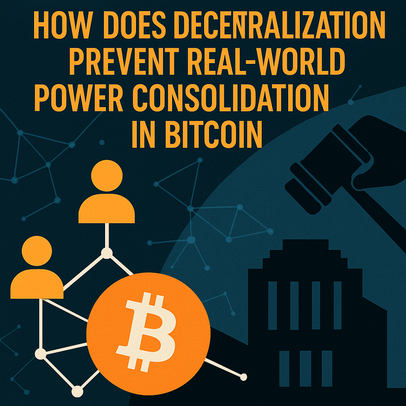 How does decentralization prevent real-world power consolidation in Bitcoin