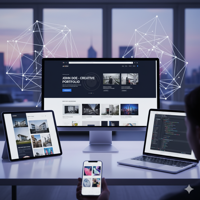 Portfolio Webpage layout mockup