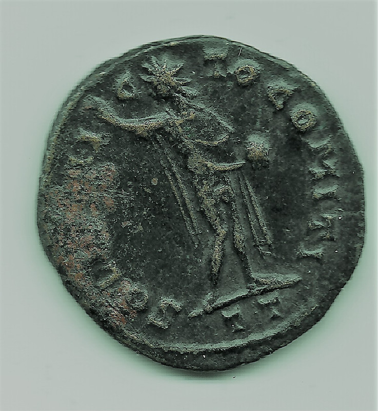 Nummus de Constantino I. SOLI INVICTO COMITI. Ticino 2-2