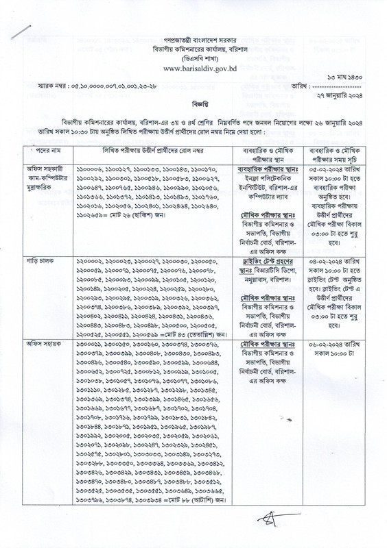 Divisional-Commissioner-Office-Barishal-Exam-Result-2024-PDF-1